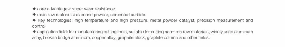 PCD Composite Sheet Is Made of Diamond Powder and Cemented Carbide Matrix Sinteredat High Temperature and High Pressure